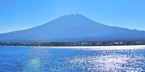 河口湖と富士山